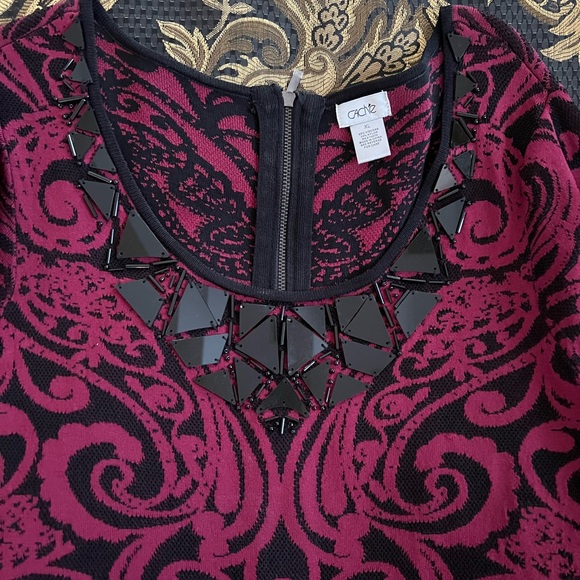 Cache XL burgundy and black gorgeous and elegant dress for any occasion - Picture 12 of 12